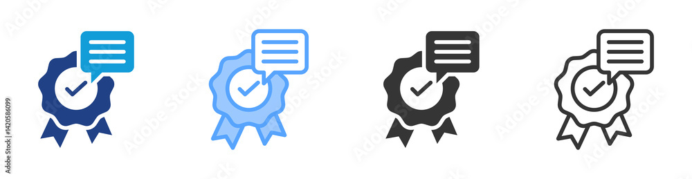 Poster Tagline icon set multiple style collection