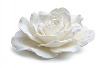 White Rose Blossom on White Background