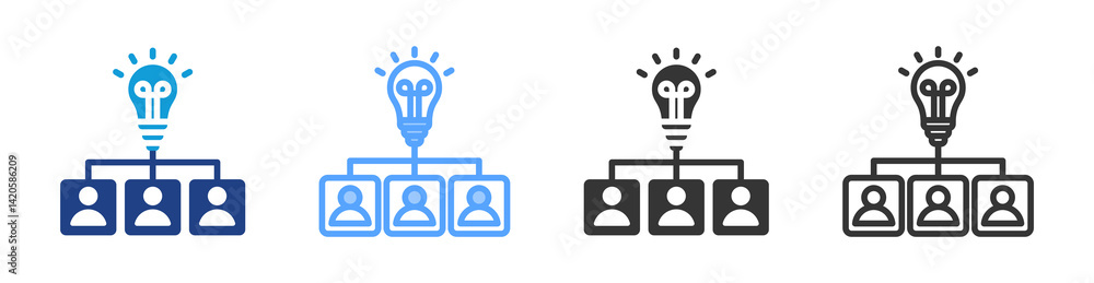 Poster Creative Director icon set multiple style collection