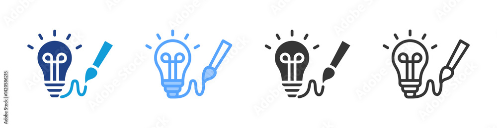 Poster Art icon set multiple style collection