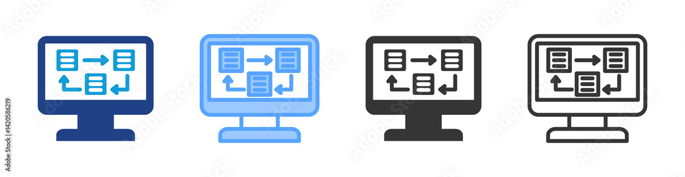 Poster Page Layout icon set multiple style collection
