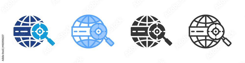 Poster seo icon set multiple style collection