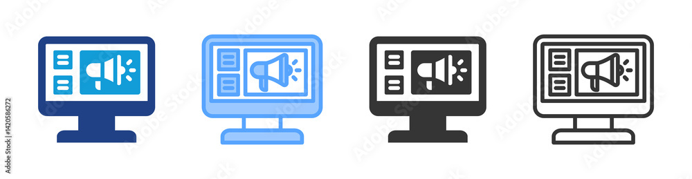 Poster Landing Page icon set multiple style collection