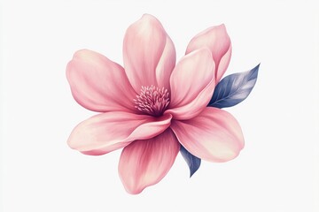Fototapeta premium Pink Magnolia Flower Illustration