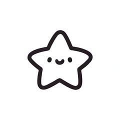 Cute smiling star illustration on a clean white background  