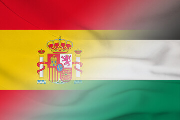 Obraz premium Spain and Palestinian National Authority government flag transborder relations PSE ESP