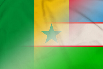 Senegal and Uzbekistan state flag international relations UZB SEN © dmitriy