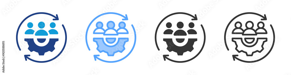 Poster Customer Development icon set multiple style collection