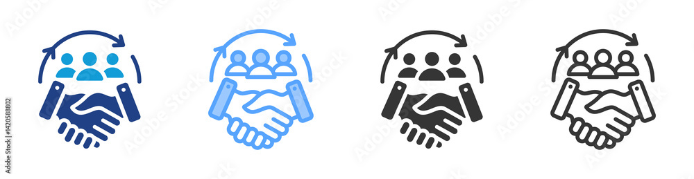 Poster customer relationship icon set multiple style collection