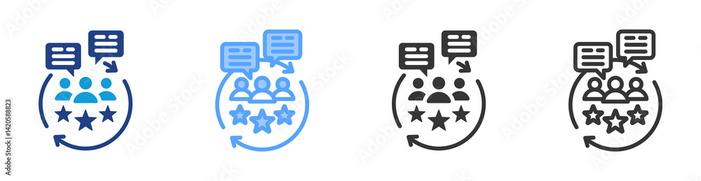 Poster customer feedback icon set multiple style collection