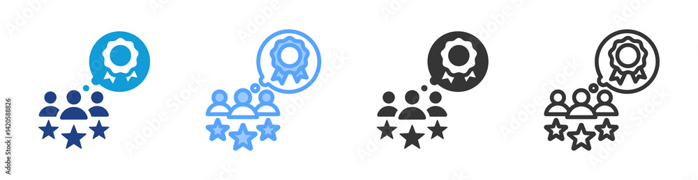 Poster customer expectation icon set multiple style collection