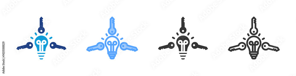 Poster Key Idea icon set multiple style collection