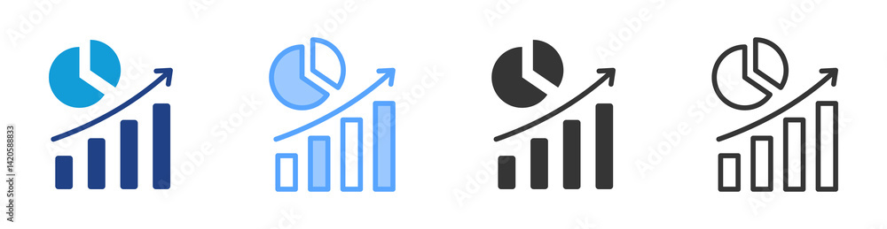 Poster Market Development icon set multiple style collection