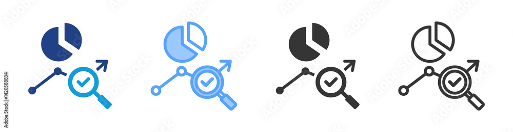 Poster Market Validation icon set multiple style collection