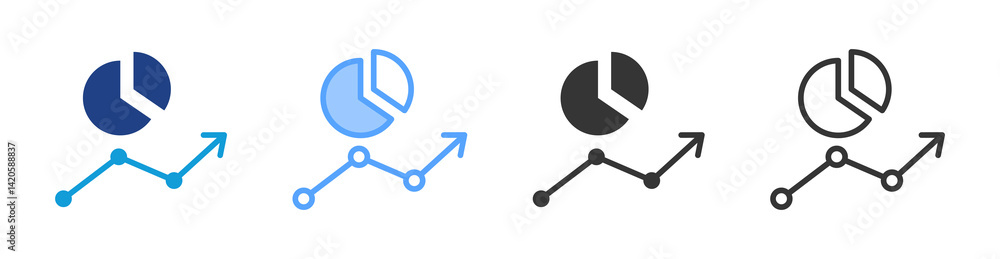 Poster market icon set multiple style collection