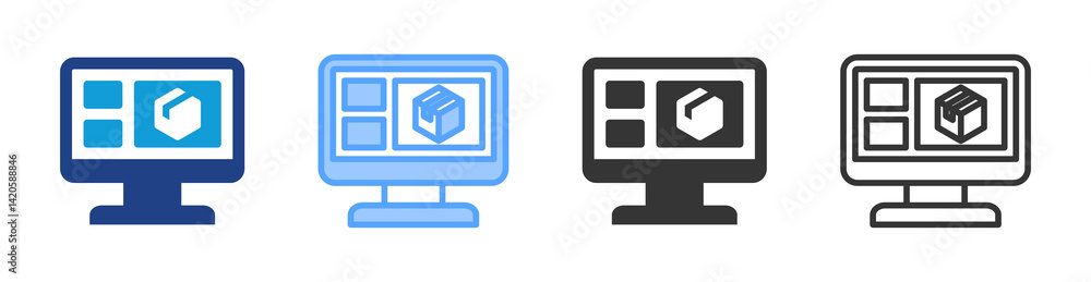 Poster Landing Page icon set multiple style collection