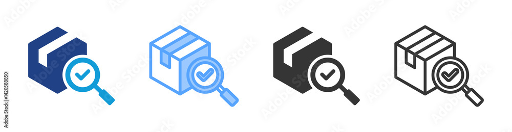 Aufkleber product validation icon set multiple style collection