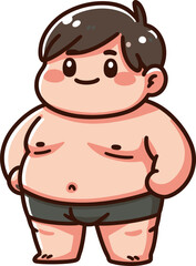 Fototapeta premium 肥満の男性のイラスト 