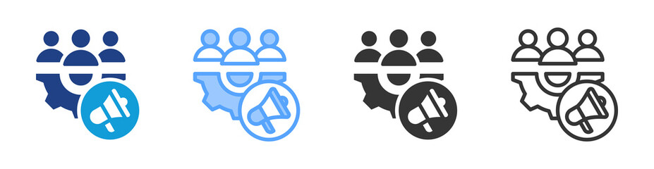 Marketing Management icon set multiple style collection