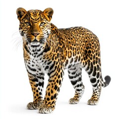 Fototapeta premium Magnificent Leopard: A Stunning Close-up of a Wild Cat in its Natural Habitat