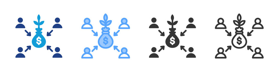 Mutual Funds icon set multiple style collection