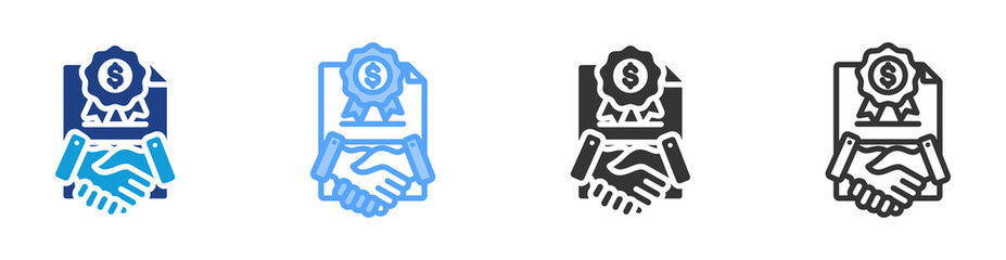 Bond icon set multiple style collection