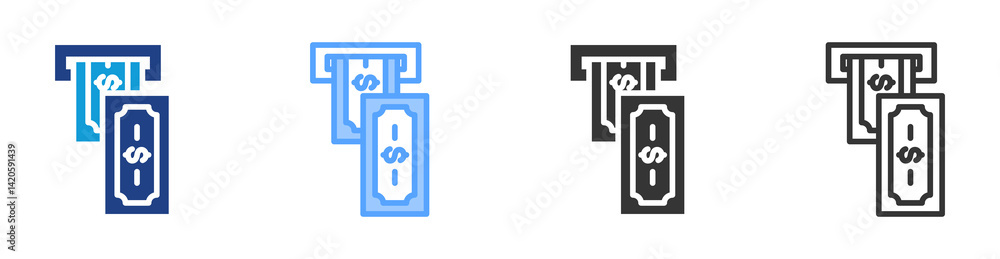 Poster Withdrawals icon set multiple style collection