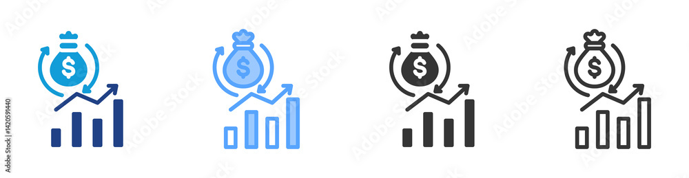 Poster capital icon set multiple style collection