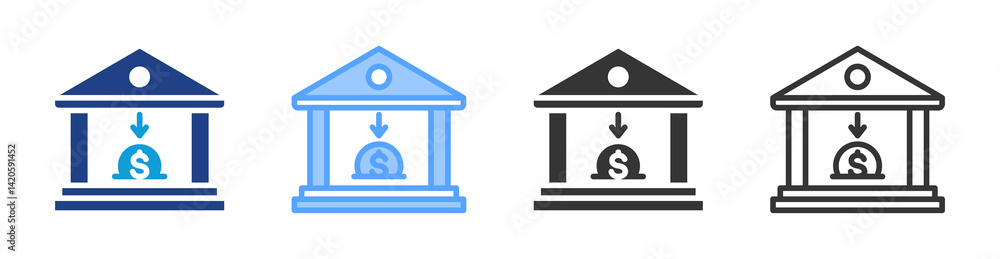 Poster deposit icon set multiple style collection