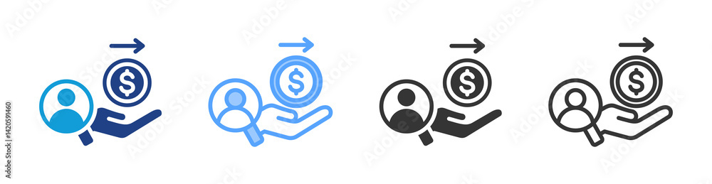 Poster lender icon set multiple style collection