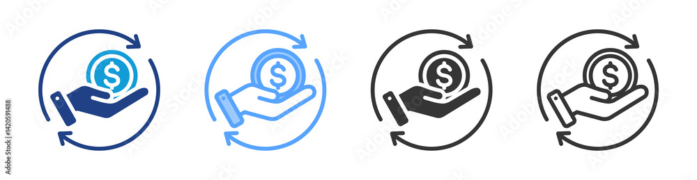 Aufkleber Payment System icon set multiple style collection