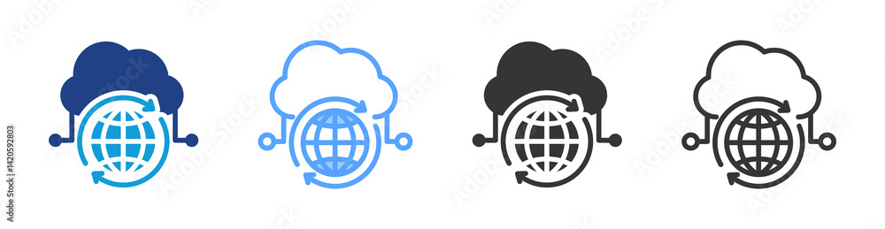 Poster Internet icon set multiple style collection