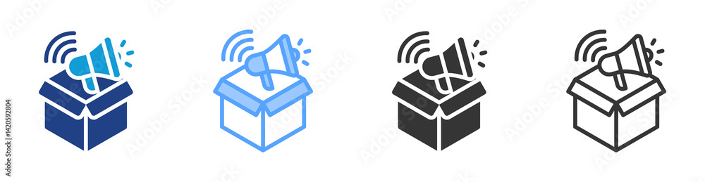 Poster Marketing Campaign icon set multiple style collection