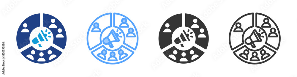 Aufkleber Segmentation icon set multiple style collection