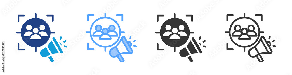 Poster Potential Customer icon set multiple style collection