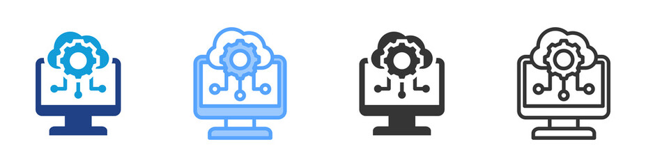 Api icon set multiple style collection