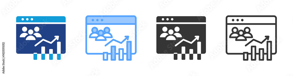 Poster Web Traffic icon set multiple style collection