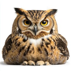 Obraz premium Majestic Great Horned Owl: A Close-Up Portrait of a Wild Bird