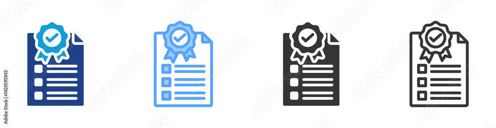 Poster quality planning icon set multiple style collection