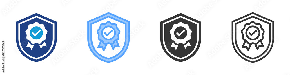 Poster Quality Assurance icon set multiple style collection