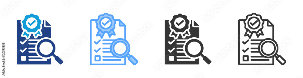 Aufkleber Quality Control icon set multiple style collection
