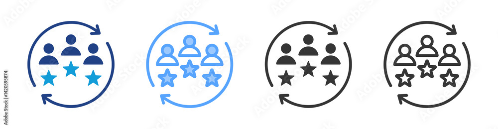 Poster Customer icon set multiple style collection