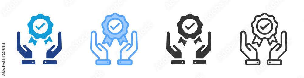 Aufkleber achieve icon set multiple style collection