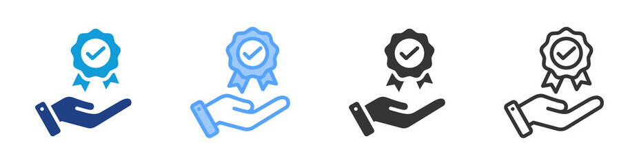 Service Quality icon set multiple style collection