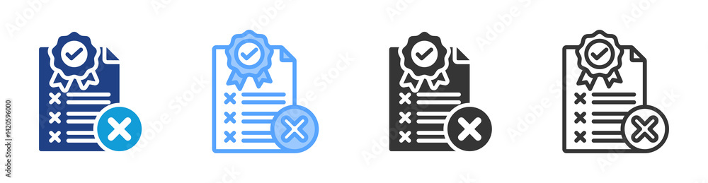 Fototapete failure icon set multiple style collection