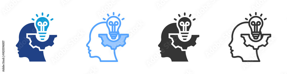 Poster expertise icon set multiple style collection