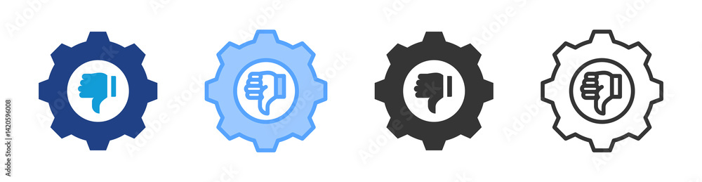 Poster Under Estimate icon set multiple style collection