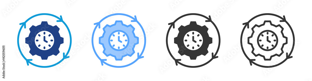 Poster Consistent icon set multiple style collection