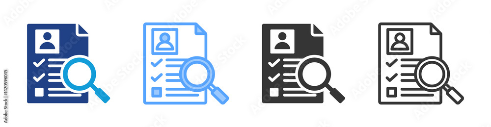 Poster assessment icon set multiple style collection
