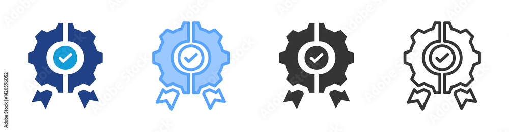Poster Quality Approach icon set multiple style collection